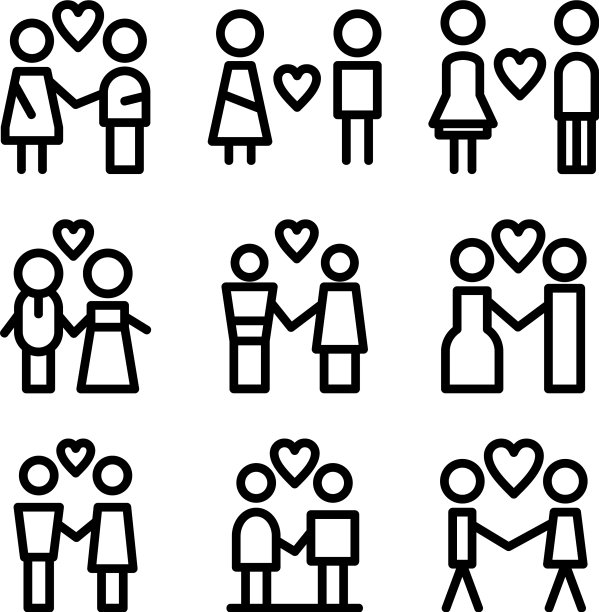 一对图标或标志孤立符号符号图片下载