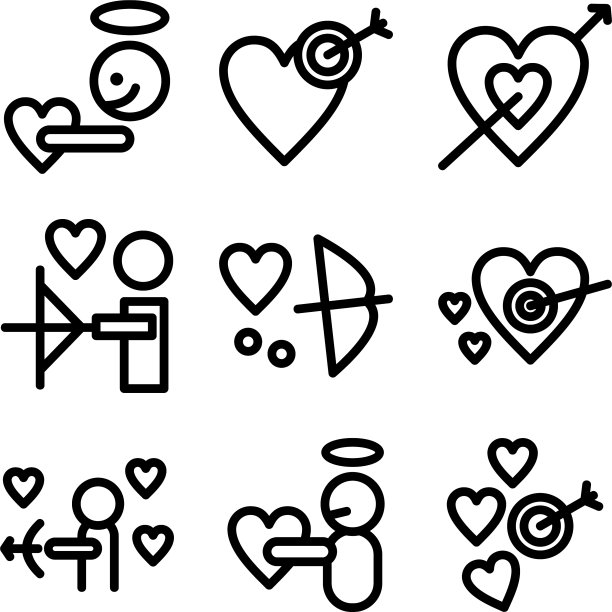 丘比特图标或标志孤立标志符号图片下载