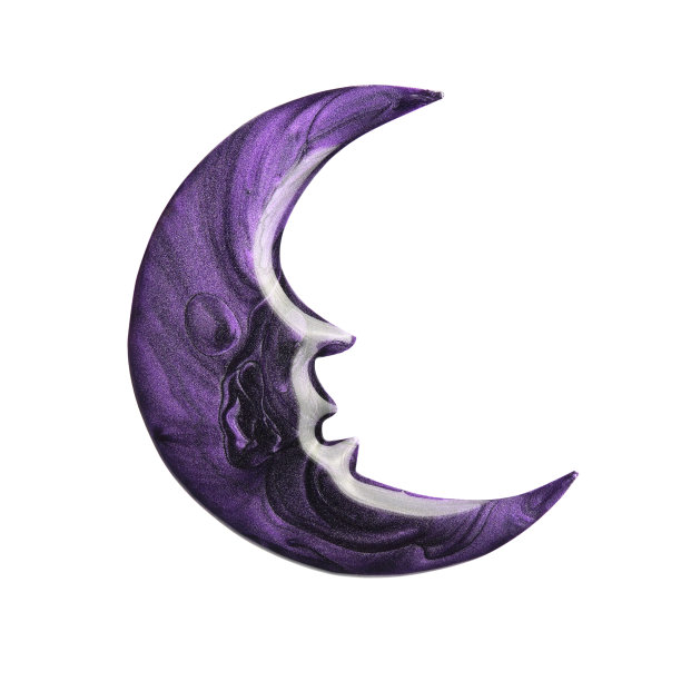 白色背景上的紫色月牙形指甲油图片下载