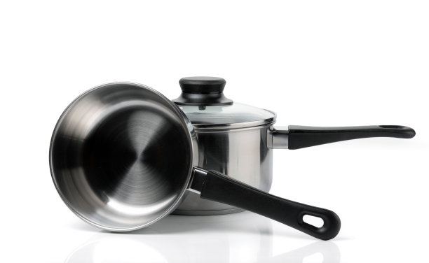 两个不锈钢勺，其中一个有玻璃盖。图片下载