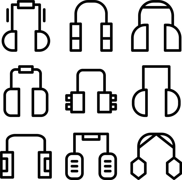 耳机图标或标志孤立符号符号图片下载