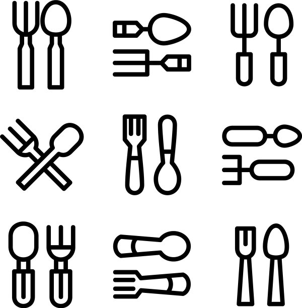 器具图标或标志孤立的标志符号图片下载