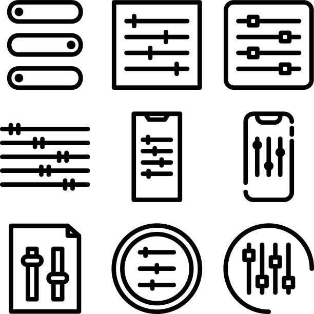均衡器图标或标志隔离标志符号图片下载