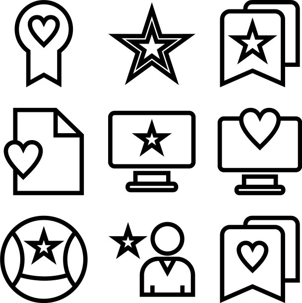 最喜欢的图标或标志孤立的标志符号图片下载