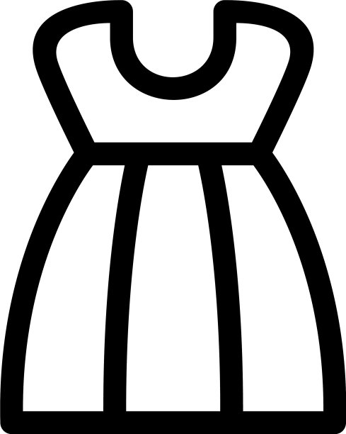 连衣裙图标或标志孤立的标志符号图片下载