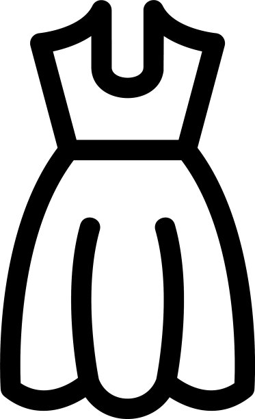 连衣裙图标或标志孤立的标志符号图片下载