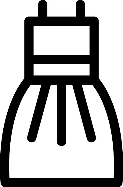 连衣裙图标或标志孤立的标志符号图片下载