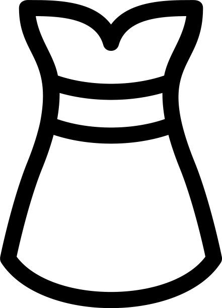 连衣裙图标或标志孤立的标志符号图片下载