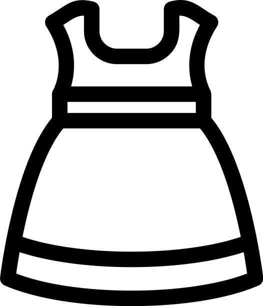 连衣裙图标或标志孤立的标志符号图片下载