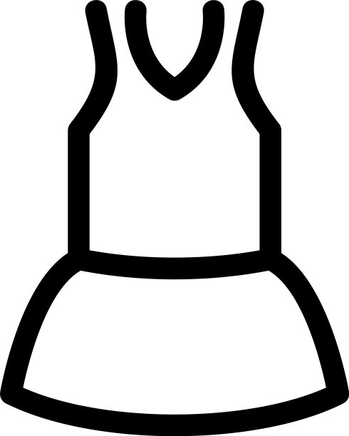 连衣裙图标或标志孤立的标志符号图片下载