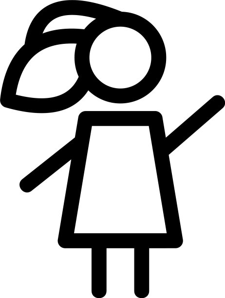 女孩图标或标志孤立标志符号图片下载