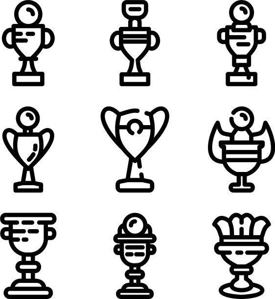 奖杯图标或标志孤立的标志符号图片下载