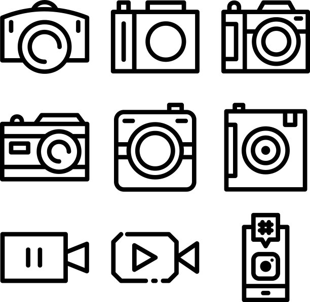 Instagram图标或标志孤立的标志符号图片下载