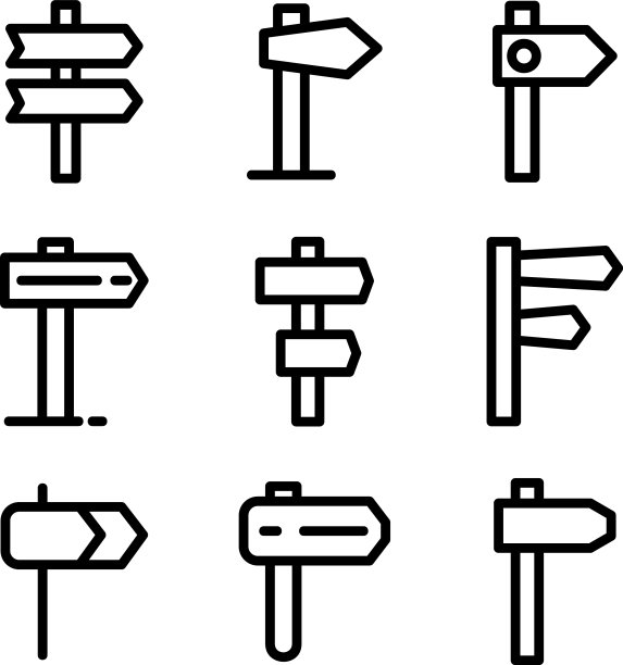 方向图标或标志孤立标志符号图片下载