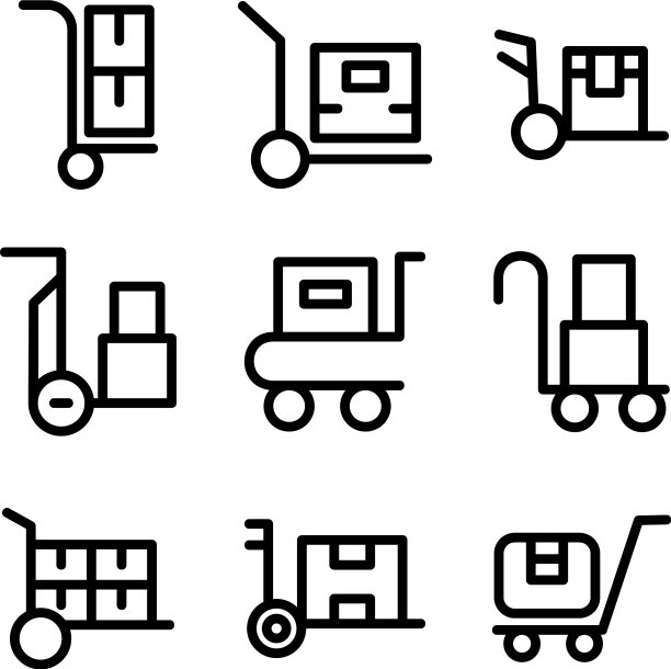 行李车图标或标志孤立标志符号图片下载