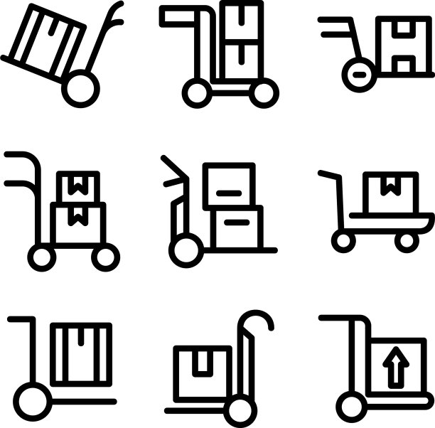 行李车图标或标志孤立标志符号图片下载