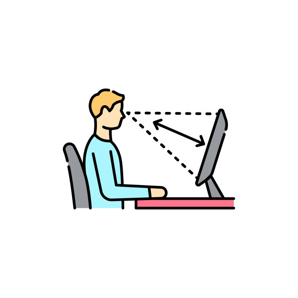 正确的距离屏幕颜色线图标。象形文字用于网页、手机应用、促销。图片下载