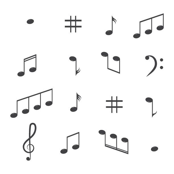 音乐笔记图标矢量图片下载