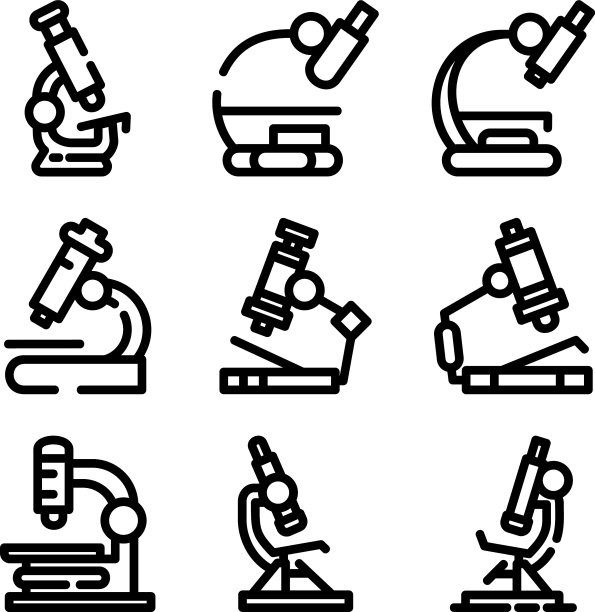 显微镜图标或标志孤立标志符号图片下载