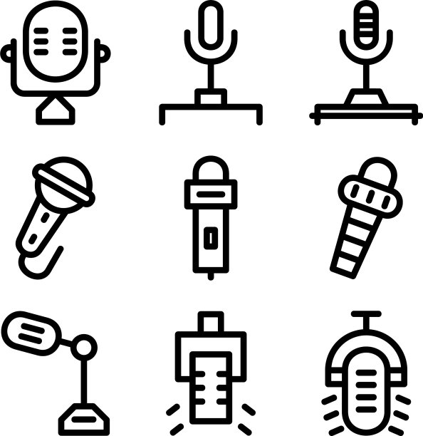 麦克图标或标志孤立标志符号图片下载