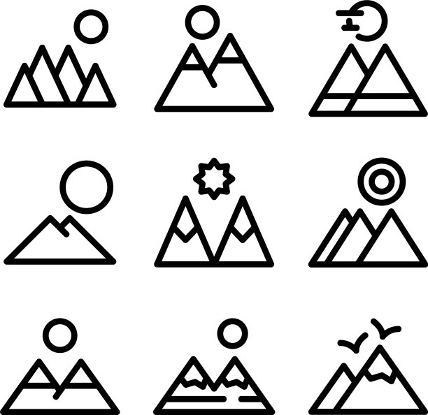 山标志或标志孤立标志符号图片下载