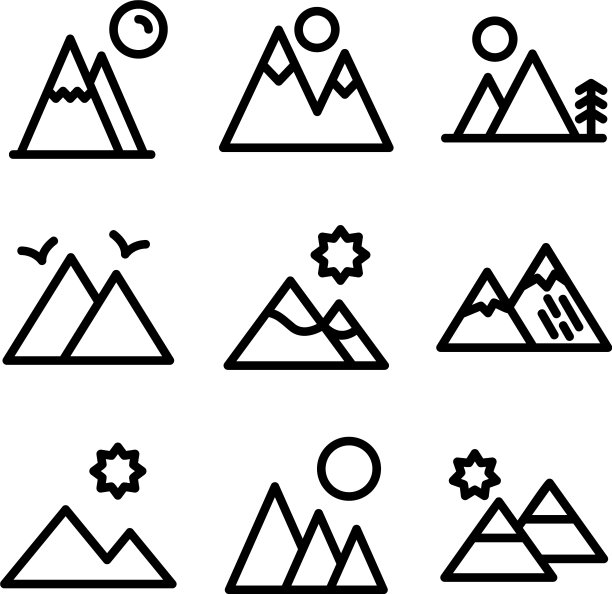 山标志或标志孤立标志符号图片下载