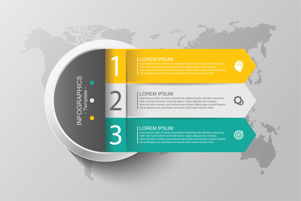 梯度信息图模板圈3步图片下载