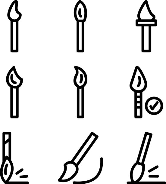 孤立的画笔图标或logo标志符号图片下载