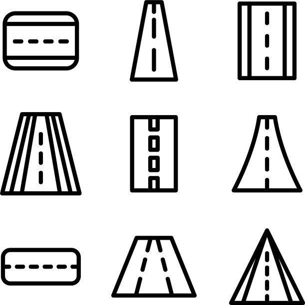 道路图标或标志，独立符号图片下载