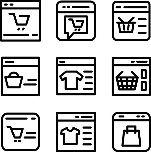 购物网站图标或标志孤立标志符号图片下载