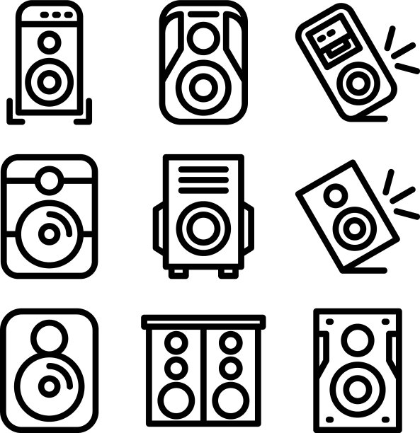 扬声器图标或logo孤立标志符号图片下载