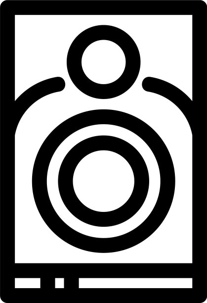 扬声器图标或logo孤立标志符号图片下载