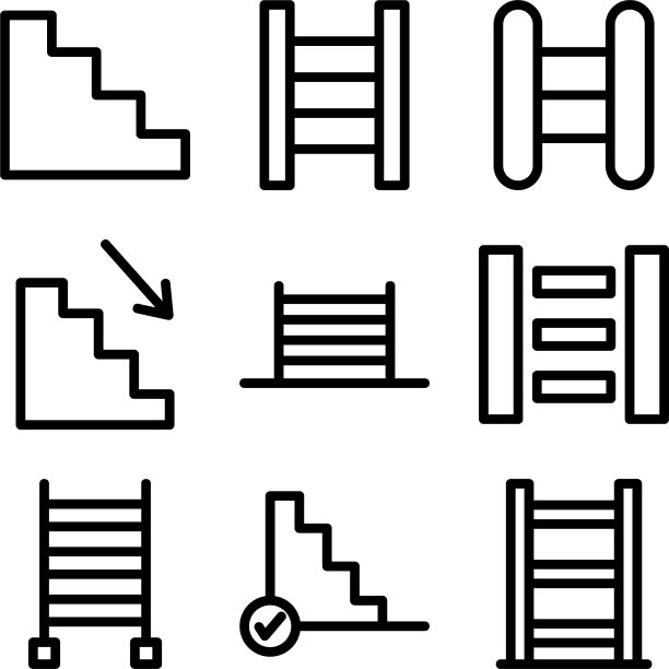 楼梯图标或标志孤立标志符号图片下载