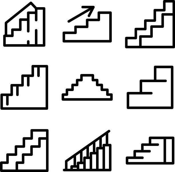 楼梯图标或标志孤立标志符号图片下载