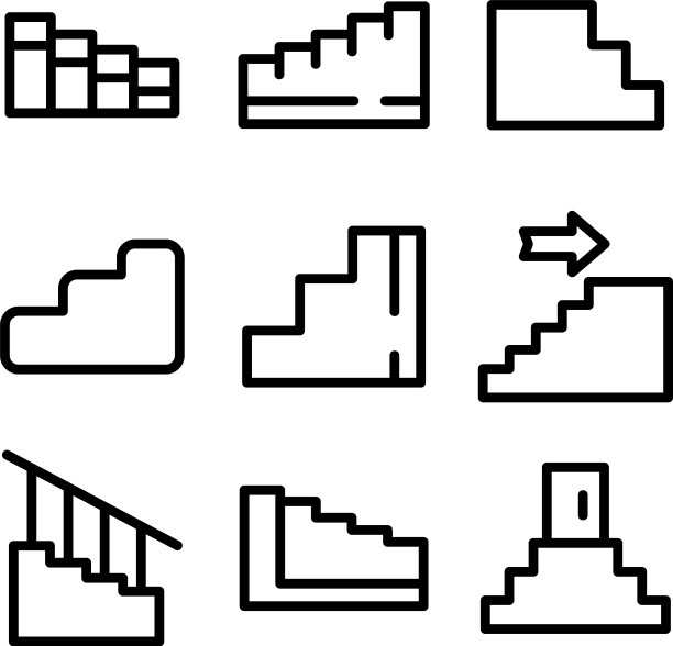 楼梯图标或标志孤立标志符号图片下载
