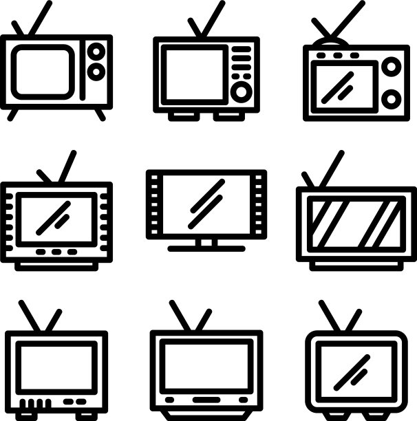 电视图标或标志孤立标志符号图片下载