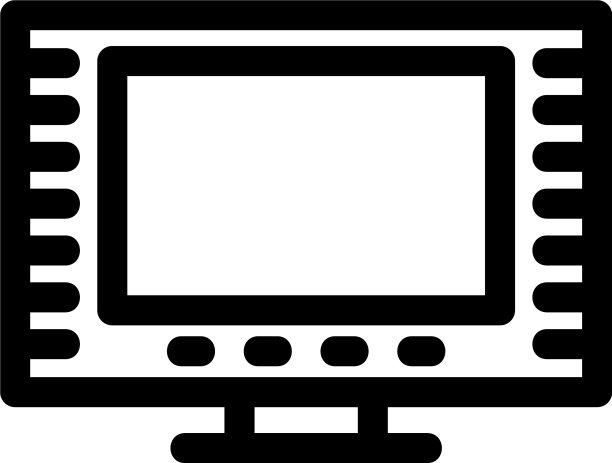 电视图标或标志孤立标志符号图片下载