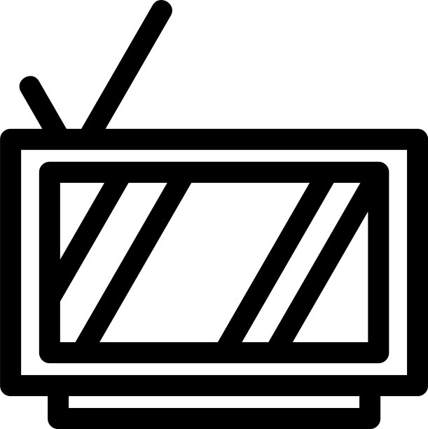 电视图标或标志孤立标志符号图片下载