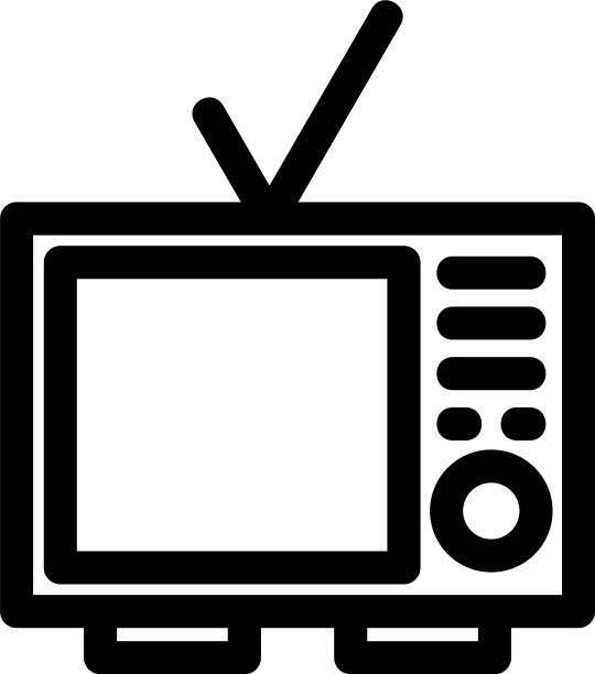 电视图标或标志孤立标志符号图片下载