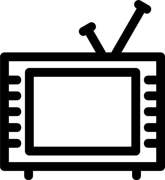 电视图标或标志孤立标志符号图片下载