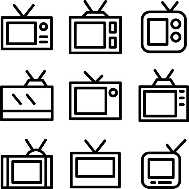 电视图标或标志孤立标志符号图片下载
