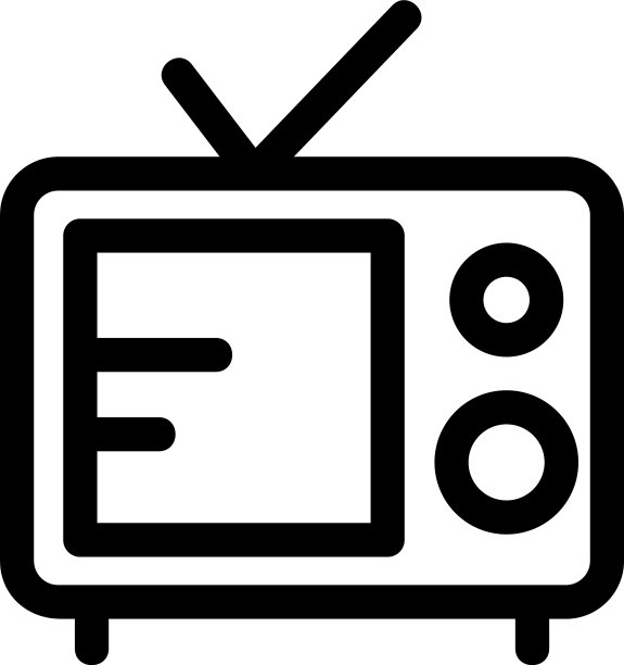 电视图标或标志孤立标志符号图片下载