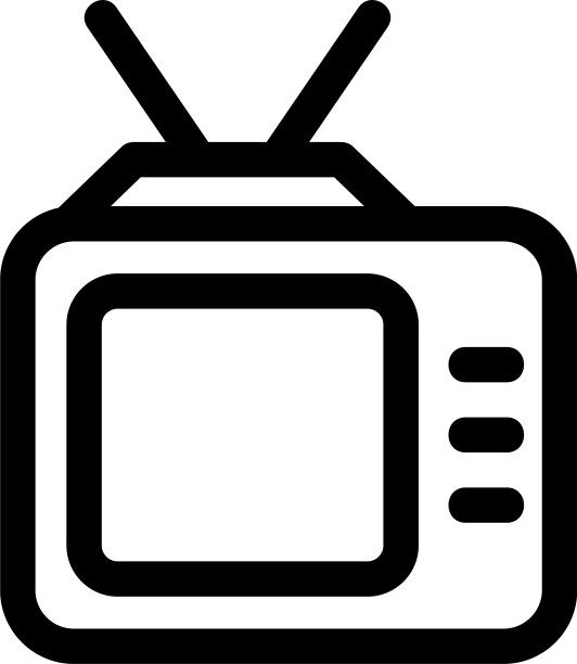 电视图标或标志孤立标志符号图片下载