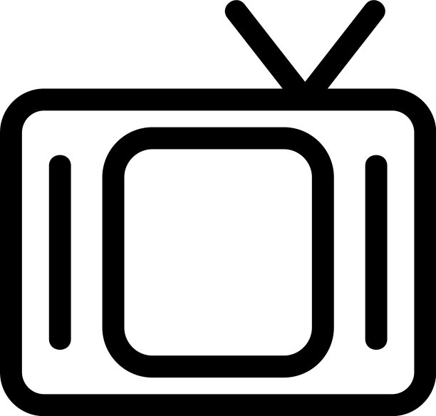 电视图标或标志孤立标志符号图片下载