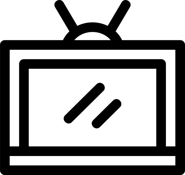 电视图标或标志孤立标志符号图片下载