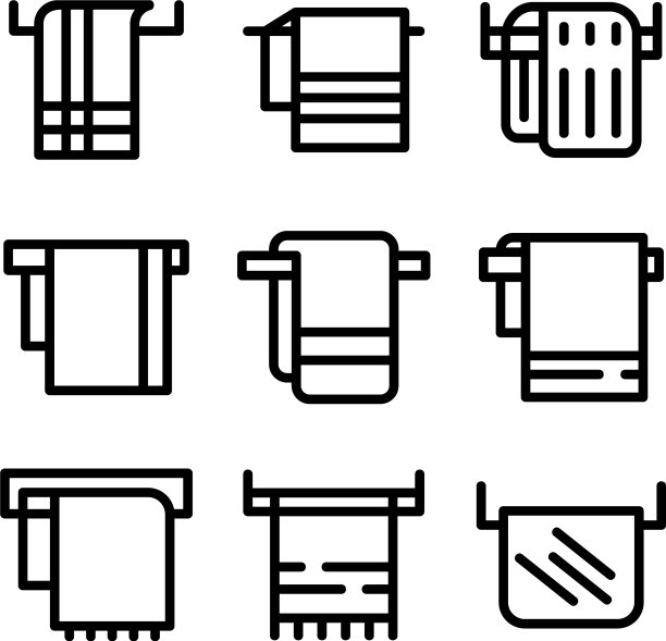 毛巾图标或标志孤立标志符号图片下载