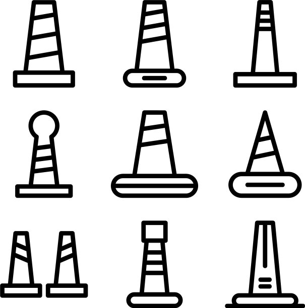 圆锥图标或标志孤立标志符号图片下载