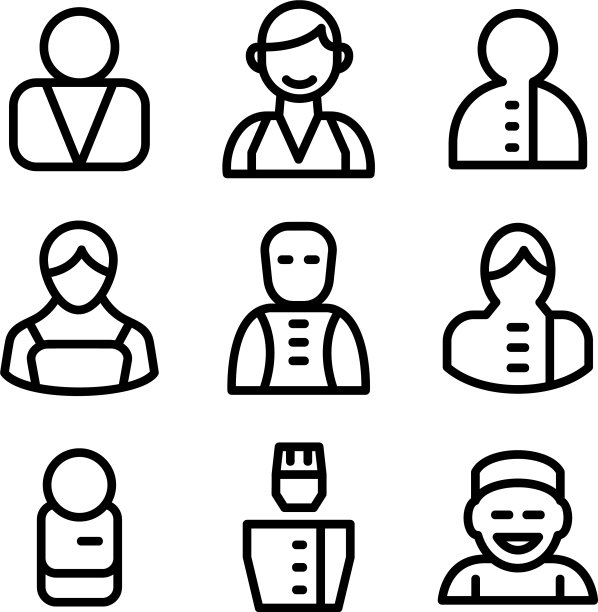 服务生图标或标志孤立标志符号图片下载