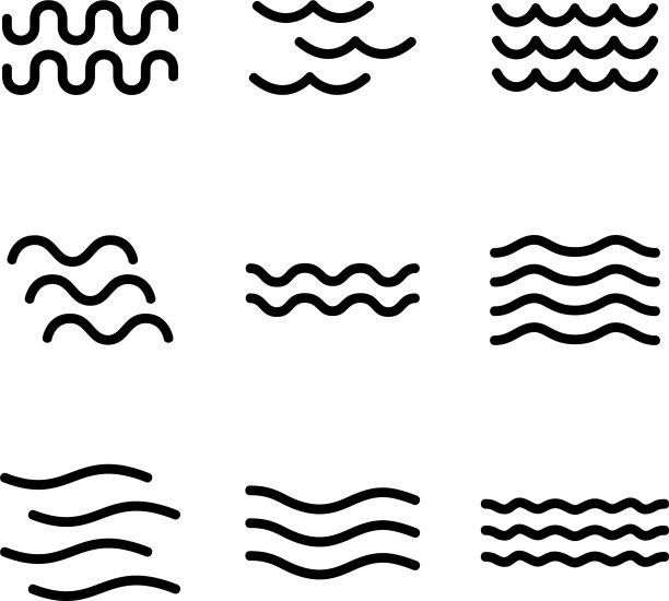 波浪图标或标志孤立符号符号图片下载