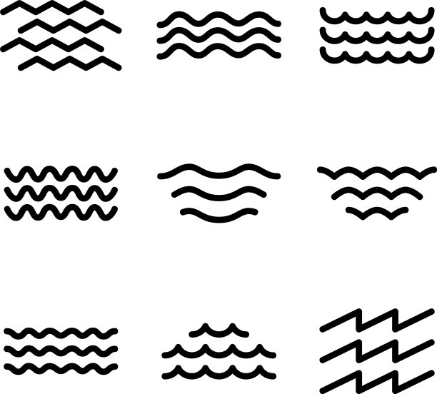 波浪图标或标志孤立符号符号图片下载